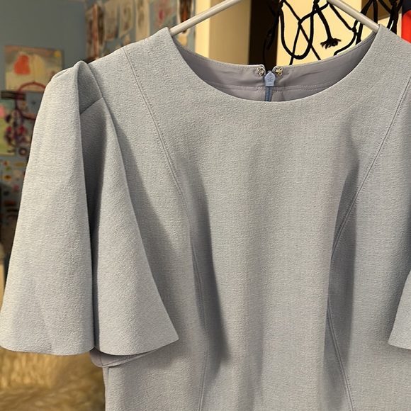 Flutter Sleeve Crepe Sheath Dress - Picture 4 of 11